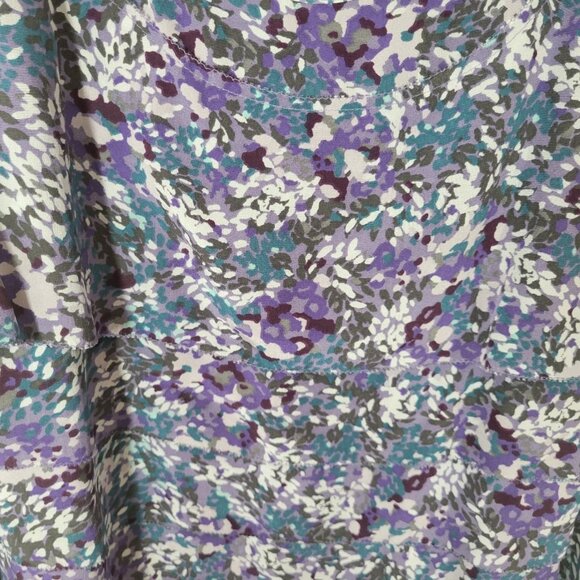 Halogen Encore Womens Top 18W Plus Sleeveless Silk Blue Floral Watercolor WAT61E - Picture 5 of 9